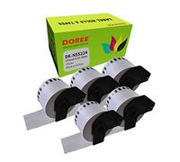 DOREE Cinta de etiquetas Brother DKN55224,54 mm x 30,48 m, etiqueta blanca no adhesiva DK-N55224 para Brother P-Touch QL-650TD, QL-700, QL-710W, QL-720NW, QL-800 (5 paquetes)