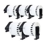 Doree DK-22205 - Lote de 5 rollos de etiquetas continuas (papel), 62 mm x 30,48 m, compatibles con impresoras de etiquetas Brother QL