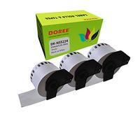 DOREE DK-N55224 DKN55224 54 mm x 30,48 m, etiqueta blanca no adhesiva para Brother QL-650TD, QL-700, QL-710W, QL-720NW, QL-800 (3 paquetes)