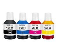 Doree Pack de 4 Tintas de Recarga GI-56 Compatibles con Canon MAXIFY CMYK | Juego CMYK GI-56 con 1 Negro 1 Cian 1 Magenta 1 Amarillo compatible con Canon MAXIFY GX7050 GX6050 GX5050 GX4050 GX3050