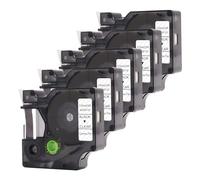 DOREE Pack de 5 cintas compatibles 45010, 12 mm x 7 m, negro sobre transparente, para cinta D1 de 12 mm,D1 45010 para Dymo LabelManager 150, 160, 210D, 280, 300, 360D, 420P, 500TS, PC, PC II, PnP