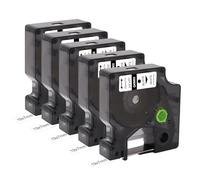 DOREE Pack de 5 cintas compatibles DYMO D1 45803 S0720830, 19 mm x 7 m, negro sobre blanco, para etiquetadoras LabelManager 300, 350, 400, 450, 350D, 360D, 450D, 400 Duo, 450 Duo, LM420P, 500TS