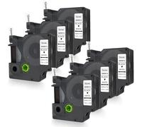 DOREE Pack de 6 cintas de etiquetas 45013 S0720530 12 mm x 7 m negro sobre blanco compatible con Dymo D1 12 mm plástico resistente al agua y a los rayos UV compatible con Dymo LabelManager 160 210D