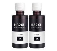 Doree Tinta de Recarga Compatible (2 Negras) para Cartuchos H-P 31 y 32XL, Compatible con impresoras HP Smart Tank 7305, 7005, 7605 y la Serie H-P Smart Tank Plus.