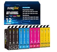 DOREINK Compatibles con 603XL Cartuchos de Tinta Compatible para Expression Home XP-2100 XP-2150 XP-3100 XP-3150 XP-4100 XP-4150 WF-2820 WF-2840 WF-2810DWF WF-2850DWF(Paquete de 12)