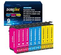DOREINK Compatibles con 603XL Cartuchos de Tinta Compatible para Expression Home XP-2100 XP-2150 XP-3100 XP-3150 XP-4100 XP-4150 WF-2820 WF-2840 WF-2810DWF WF-2850DWF(Paquete de 9)