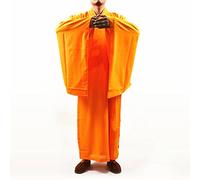 DOREKIN Budista Shaolin Monk Kung fu Robe Meditación Vestido Largo Traje Amarillo XXL