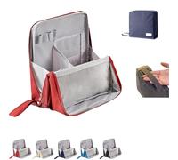 Doresty - Bolsa de maquillaje de pie, portátil de gran capacidad, impermeable, tela Oxford, organizador de cosméticos con compartimentos para viajes y hogar, Red, Bolsa de maquillaje de gran capacidad