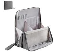 Doresty - Bolsa de maquillaje de pie, portátil, multiusos, gran capacidad, Oxford Cloth Stand Organizer, resistente al agua, bolsa de viaje para mujer, gris, Rui 7-14Delivery