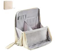 Doresty - Bolsa de maquillaje de pie, portátil, multiusos, gran capacidad, Oxford Cloth Stand Organizer, resistente al agua, bolsa de viaje para mujer, beige, Rui 7-14Delivery