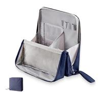 Doresty Makeup Bag, Doresty Standing Makeup Bag, Multi-Purpose Large Capacity Oxford Cloth Standing Makeup Bags, with Compartments, Large Capacity Organizer (Blue)