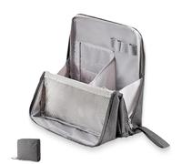 Doresty Makeup Bag, Doresty Standing Makeup Bag, Multi-Purpose Large Capacity Oxford Cloth Standing Makeup Bags, with Compartments, Large Capacity Organizer (Gray)