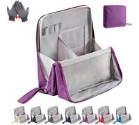 Doresty Makeup Bag, Doresty Standing Makeup Bag - Portable, Large Capacity, Multi-Purpose, Waterproof Multifunctional Make up Bags, with Compartments (Purple)