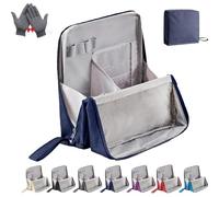 Doresty Makeup Bag, Doresty Standing Makeup Bag - Portable, Large Capacity, Multi-Purpose, Waterproof Multifunctional Make up Bags, with Compartments (Dark Blue)