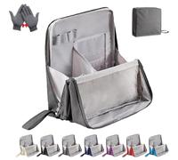 Doresty Makeup Bag, Doresty Standing Makeup Bag - Portable, Large Capacity, Multi-Purpose, Waterproof Multifunctional Make up Bags, with Compartments (Gray)