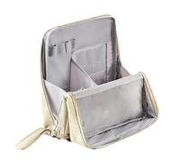 Doresty Makeup Bag, Doresty Standing Makeup Bag Portable, Large Capacity, Oxford Cloth Standing Cosmetic Bags (Beige,#2)