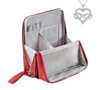Doresty Makeup Bag, Doresty Standing Makeup Bag Portable, Large Capacity, Oxford Cloth Standing Cosmetic Bags (Red,#2)
