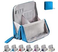 Doresty Makeup Bag, Doresty Standing Makeup Bag, Portable Large Capacity with Multiple Compartments, Portable Toiletry Bags for Women and Men (Blue)