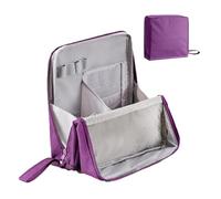 Doresty Makeup Bag, Multi-Purpose Large Capacity Oxford Cloth Standing Makeup Bag, Large Capacity, with Compartments, Toiletry Bag for Girls Women (Purple)