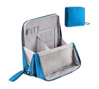 Doresty Makeup Bag, Multi-Purpose Large Capacity Oxford Cloth Standing Makeup Bag, Large Capacity, with Compartments, Toiletry Bag for Girls Women (Navy Blue)