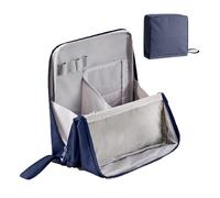 Doresty Makeup Bag, Multi-Purpose Large Capacity Oxford Cloth Standing Makeup Bag, Large Capacity, with Compartments, Toiletry Bag for Girls Women (Blue)