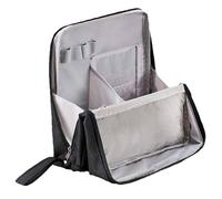 Doresty Makeup Bag, Multi-Purpose Large Capacity Oxford Cloth Standing Makeup Bag, Portable, Large Capacity, Travel Waterproof Organizer with Compartments and Handle (Black)