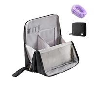 Doresty Makeup Bag, Multi-Purpose Large Capacity Oxford Cloth Standing Makeup Bag - Portable, Waterproof Multifunctional Vertical Office Desktop Organizer (Black)