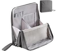 Doresty Makeup Bag,Multi-Purpose Large Capacity Oxford Cloth Standing Makeup Bag,Waterproof Cosmetic Toiletry Bags with Compartments (Gray)