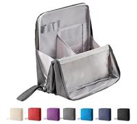 Doresty Makeup Bag, Multi-Purpose Large Capacity Oxford Cloth Standing Makeup Bag, Waterproof Vertical Office Desktop Storage Bags, Portable Toiletry Bags for Women and Men-Large Capacity (Grey)