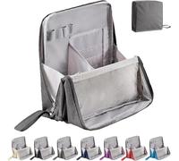 Doresty Makeup Bag,Multi-Purpose Large Capacity Oxford Cloth Standing Makeup Bag with Compartments,Waterproof (Gray)