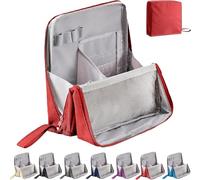 Doresty Makeup Bag,Multi-Purpose Large Capacity Oxford Cloth Standing Makeup Bag with Compartments,Waterproof (Wine Red)