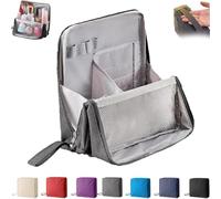 Doresty Makeup Bag, Multi-Purpose Large Capacity Oxford Cloth Standing Makeup Bag with Compartments, Waterproof Toiletry Bag for Girls Women (Gray)