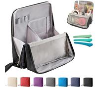 Doresty Makeup Bag, Multi-Purpose Large Capacity Oxford Cloth Standing Makeup Bag with Multiple Compartments, Upright Design for Cosmetics (Black)