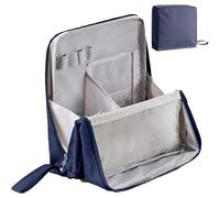 Doresty Makeup Bag, Multi-Purpose Large Capacity Oxford Cloth Standing,Relevanton Standing Makeup Bag, Portable,Waterproof Cosmetic Bag with Compartments for Travel Home Use (Navy)