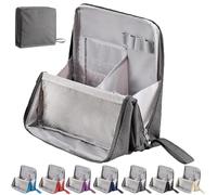 Doresty Makeup Bag, Multi-Purpose Large Capacity Standing Makeup Bag, Vertical Large Opening Waterproof Storage Bags with Compartments, Women and Men Portable Toiletry Bag for Travel, Work (Gray)