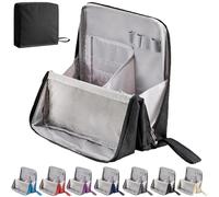 Doresty Makeup Bag, Multi-Purpose Large Capacity Standing Makeup Bag, Vertical Large Opening Waterproof Storage Bags with Compartments, Women and Men Portable Toiletry Bag for Travel, Work (Black)