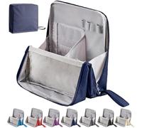 Doresty Makeup Bag, Multi-Purpose Large Capacity Standing Makeup Bag, Vertical Large Opening Waterproof Storage Bags with Compartments, Women and Men Portable Toiletry Bag for Travel, Work (Navy)