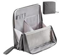 Doresty Makeup Bag - Portable & Waterproof Large Capacity Standing Organizer with Compartments, Multi-Purpose Oxford Cloth Toiletry Bag for Travel & Home Use (Gray)