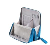 Doresty Makeup Bag, Relevanton Standing Makeup Bag, Multi-Purpose Oxford Cloth, Compartments, Portable and Waterproof (Blue)