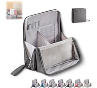 Doresty Makeup Bag, Standing Makeup Bag, Multi-Purpose Large Capacity Cosmetic Organizer, Portable Traveler Make-up Bags, with Compartments Travel Home Women Use (Gray)