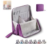 Doresty Makeup Bag, Standing Makeup Bag, Multi-Purpose Large Capacity Cosmetic Organizer, Portable Traveler Make-up Bags, with Compartments Travel Home Women Use (Purple)