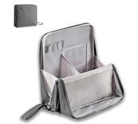 Doresty Makeup Bag, Standing Makeup Bag, Multi-Purpose Large Capacity Oxford Cloth Standing Makeup Bags, Waterproof Makeup Organizer with Compartments (Gray)