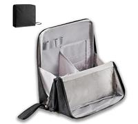 Doresty Makeup Bag, Standing Makeup Bag, Multi-Purpose Large Capacity Oxford Cloth Standing Makeup Bags, Waterproof Makeup Organizer with Compartments (Black)