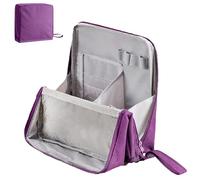 Doresty Makeup Bag, Standing Makeup Bag, Multi-Purpose Large Capacity Oxford Cloth Standing, Waterproof Vertical Office Desktop Storage Bags, Suitable for Women's Makeup Bags (Purple)