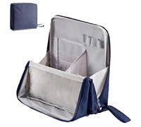 Doresty Makeup Bag, Standing Makeup Bag, Multi-Purpose Large Capacity Oxford Cloth Standing, Waterproof Vertical Office Desktop Storage Bags, Suitable for Women's Makeup Bags (Navy Blue)