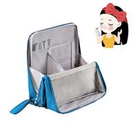 Doresty Makeup Bag,Standing Makeup Bag - Portable,Large Capacity, Stand Up Makeup Bags,Waterproof Multipurpose Toiletry Bags with Compartments (Blue)