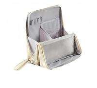 Doresty Makeup Bag, Standing Makeup Bag - Portable, Large Capacity, Travel Waterproof Organizer with Compartments for Women and Men(Beige)