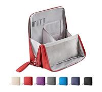 Doresty Makeup Bag, Standing Makeup Bag - Portable, Large Capacity, Travel Waterproof Organizer with Compartments for Women and Men(Red)