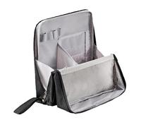 Doresty Makeup Bag, Standing Makeup Bag - Portable, Large Capacity, Vertical Large Opening Make up Bags with Compartments, Waterproof and Multifunctional (Black)