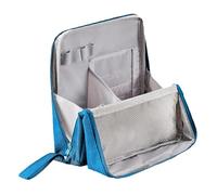 Doresty Makeup Bag, Standing Makeup Bag - Portable, Large Capacity, Vertical Large Opening Make up Bags with Compartments, Waterproof and Multifunctional (Blue)